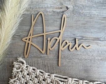 Name Sign | Simply breathtaking | Kids Room, Wall Decor | Acrylic - Bamboo - Plywood