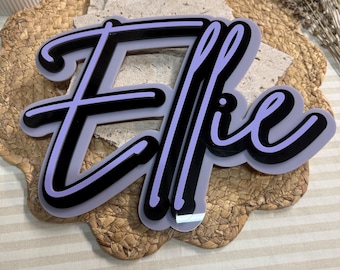 Triple Layered Name Sign | Custom nursery name sign | Personalised kids room decor | Baby name wall sign | Brittany font
