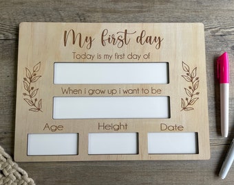 First & Last Day of School Board: Double Sided School Memories