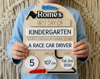 Personalised First & Last Day of School Sign | Reusable Dry Erase School Board | Back to School Photo Prop | Custom Name Milestone Sign