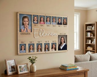 School Photo Memories Sign  | Personalised School Milestone Display | Kindy to Year 12 Keepsake