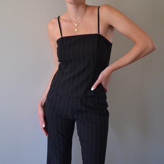 Vintage Tank Pinstripe Suit Set