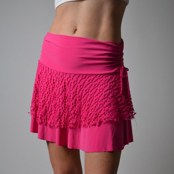 Hot Pink Mesh Skirt - image 1