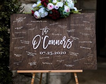 3D Square Guest Book Wedding Alternative, Custom Guest Book, Wooden Guest Book, Wedding Decor, Laser Wedding Guestbook Square