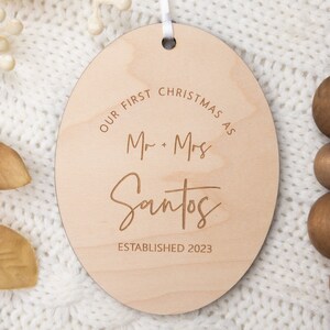 Christmas Mr Mrs Ornament | Newly Married Gift | Our First Christmas Married | Married Christmas Ornament| Personalized Wedding Gift