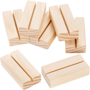 Support en bois pour plaques de numéro de table en acrylique, Plaques de livre d'or, Supports de plaque en bois, Base de numéro de table