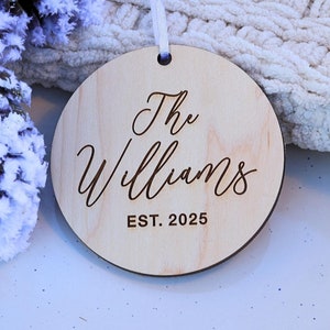 Family Name Ornament, Anniversary Gift, Wedding Gift Ornament, Personalized Family Christmas Ornament, Last Name Ornament, Custom Ornament