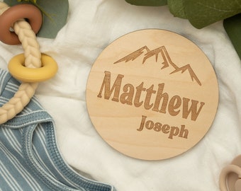 Baby Hospital Sign, Newborn Announcement Sign, Baby Hospital Door Hanger, Newborn Photo Prop, Custom Baby Name Sign,  Engraved Birth Round