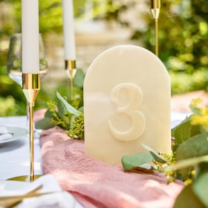 Monochromatic Arched 3D Acrylic Table Numbers, Wedding Signage, Modern Table Numbers, Wedding Table Numbers, Wedding Reception Decorations
