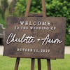 Wavy Border Welcome Sign Black and Cream Scalloped Edge Wedding ...
