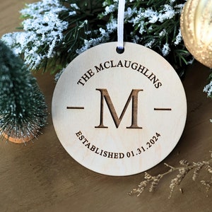 Custom Anniversary Gift, Last Name Ornament, Personalized Family Christmas Ornament, Custom Christmas Ornament, Couple Gift, Wedding Gift