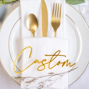 GROSSE benutzerdefinierte Name Gedeck-Namen für Hochzeitsfeier, formelles Abendessen, Hochzeit Name Tischkarte Personalisierte Tischdekoration, Namen Tischkarten