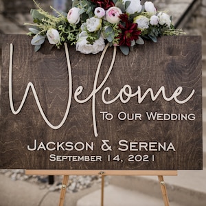 3D Wooden Welcome to our Wedding Sign, Wedding Signage, Wedding Welcome Sign, Rustic Wedding Decor, Ceremony Decor Sign Welcome Sign Wedding