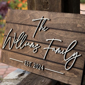 Family Last Name Sign, Personalized Wedding Gift, Pallet Sign Style, Farmhouse Decor, Established Sign, Custom Wood Sign, Engagement Gift