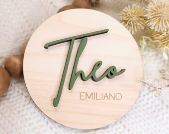 Signo de nombre del bebé recién nacido, signo de nacimiento de madera, signo de huella del hospital para el bebé, accesorio de fotografía del recién nacido, signo de anuncio de nacimiento, regalo de baby shower