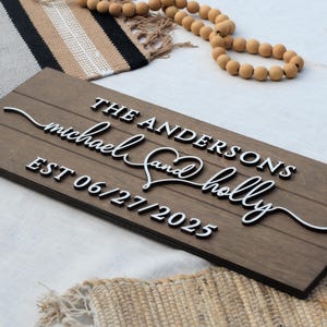 Personalized Wedding Gift, Bridal Shower Gift, Last Name Sign, Custom Name Sign, Family Name Sign, Wedding Sign, Gift For Couple, 3D Sign