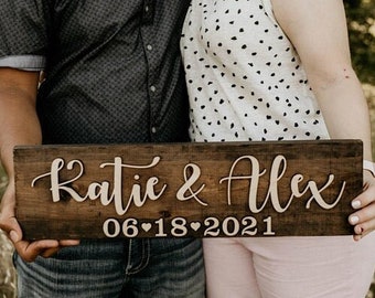 Engagement Announcement Sign, Engagement Photo Save the Date Sign, Wedding Date, Wedding Decor, Special Date Sign, Save The Date Autumn