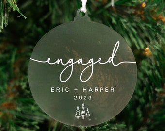 Engaged Christmas Ornament | Christmas Engaged Ornament | Engagement Gift | Personalized First Christmas Engaged | Engagement Announcement