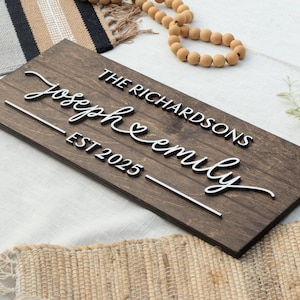 Anniversary Sign, Custom Wedding Gift, Bridal Shower Gift, Last Name Sign, Personalized Family Name Sign, Gift For Couple, Housewarming Gift