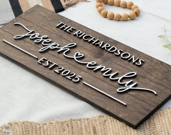 Anniversary Sign, Custom Wedding Gift, Bridal Shower Gift, Last Name Sign, Personalized Family Name Sign, Gift For Couple, Housewarming Gift