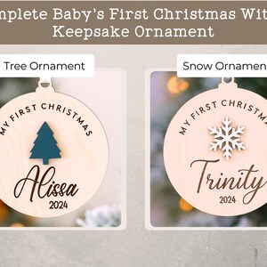 DIY Footprint Art, Baby's First Christmas, Mistletoes Sign, Wooden Kids Craft, Custom Children's Keepsake, Personalized Baby Christmas Decor image 11