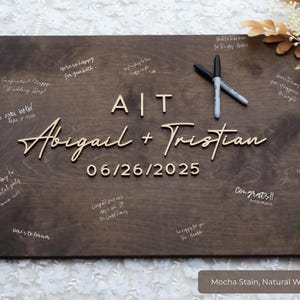 Personalized Last Name Guest Book, Unique Guest Book Sign, Custom Alternative Guest Book, Wooden Guest Book, Wedding Ceremony Guestbook Sign