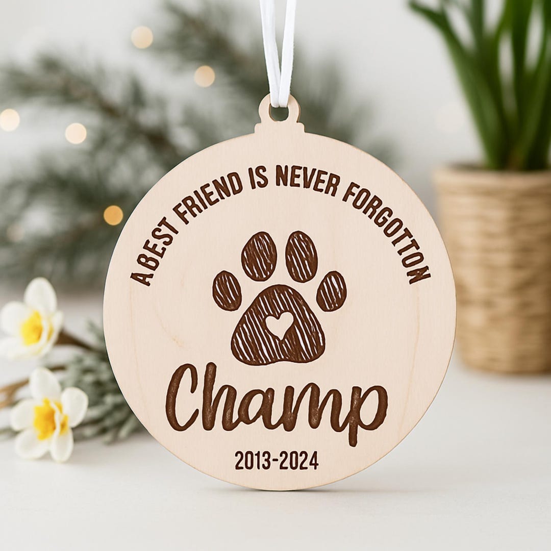 Pet Memorial Ornament, Pet Loss Gift, Personalized Dog Ornament ...