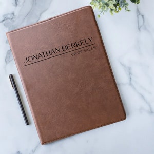 Personalized Padfolio For Men, Corporate Business Gift, Custom Portfolio With Notepad, Business Portfolio, Journal, Engraved Simple Notepad