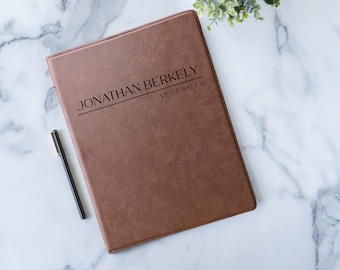 Personalized Padfolio For Men, Corporate Business Gift, Custom Portfolio With Notepad, Business Portfolio, Journal, Engraved Simple Notepad