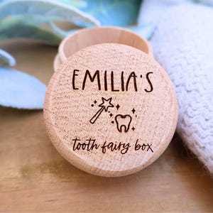 Caja de hada de los dientes personalizada Caja de dientes para bebés o niños, Caja de recuerdo de dientes de bebé, Soporte de hada de los dientes para niños, Regalo para bebé nuevo, Soporte de hada de los dientes