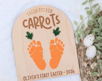Personalized Baby's First Easter Footprint Art, DIY Craft