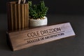 Personalized Wooden Desk Name Plate, Custom Desk Wedge, Name Plate Office Gift Corporate Office Gifts Office Desk Plate, Engraved Wood Wedge