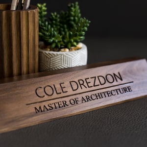 Personalized Wooden Desk Name Plate, Custom Desk Wedge, Name Plate Office  Gift Corporate Office Gifts Office Desk Plate, Engraved Wood Wedge 