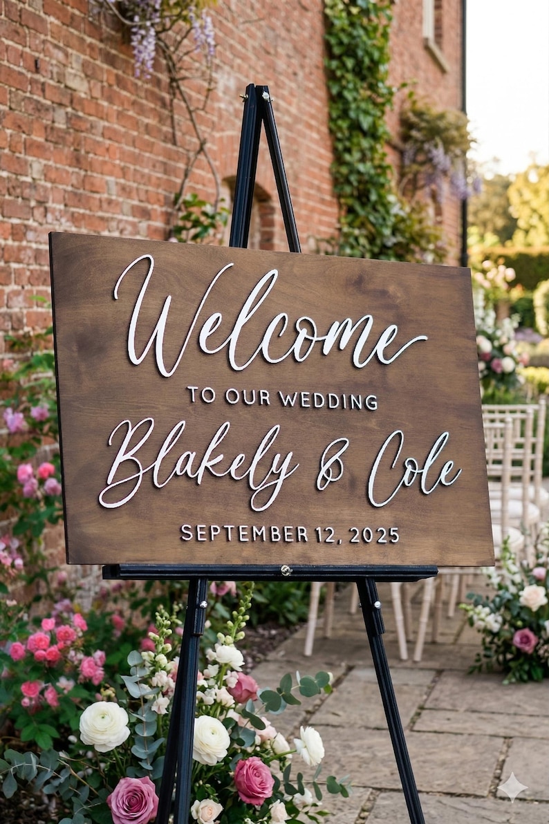 Personalized Rustic Wedding Welcome Sign, Wooden Welcome Sign, Custom ...