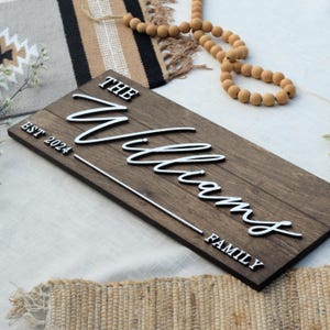 Last Name Sign, Established Sign, Personalized Wedding Gift, Family Name Sign, Wedding Sign, Bridal Shower Gift, Gift For Couple