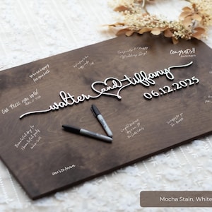 Wood Guest Book Sign, Personalized First Name Guestbook, Unique Guest Book Sign, Custom Alternative Guest Book, Wedding Ceremony Guestbook