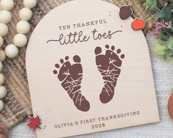 Thanksgiving Footprint Keepsake, Baby's First Thanksgiving Footprint, DIY Footprint Craft, Fall Baby Art, Personalized Thanksgiving Decor