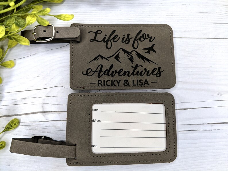 Adventure Themed Engraved Luggage Tags And Passport Holder Etsy