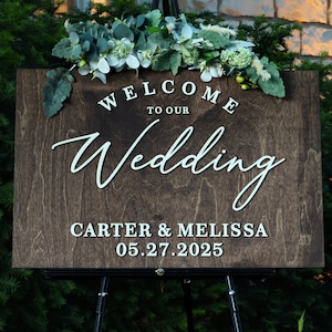 Custom Welcome Wedding Sign, 3D Wooden Wedding Sign, Personalized Wedding Signage W First Names, Wedding Welcome Sign, Rustic Wedding Decor