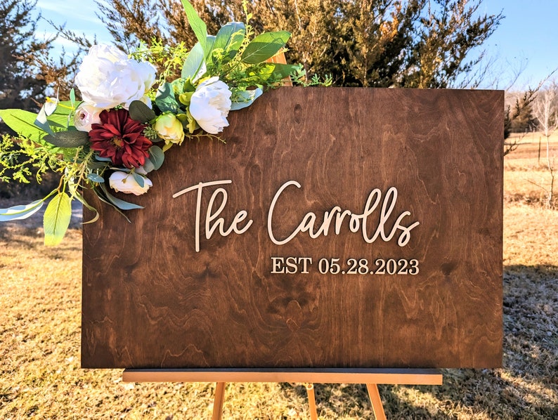 Wooden Guest Book Wedding Alternative, Custom Square Guest Book, Last Name Sign, 3D Wood Guest Book, Laser Guestbook Square Marshmallow image 6