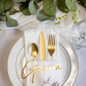 Bride &amp; Groom Place Cards, Bride - Groom Table Setting, Sweetheart ...
