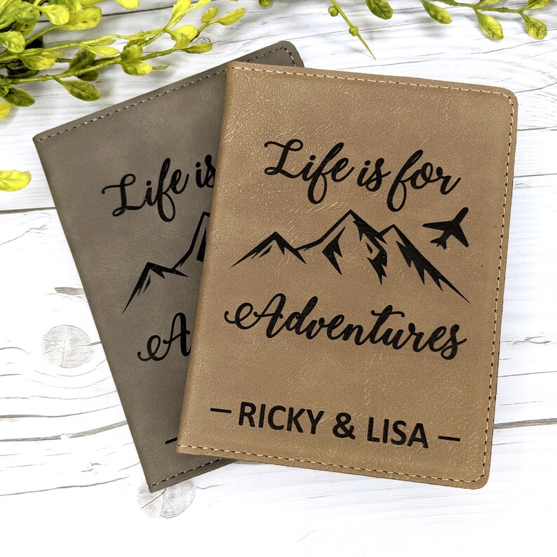 Adventure Themed Engraved Luggage Tags And Passport Holder Etsy