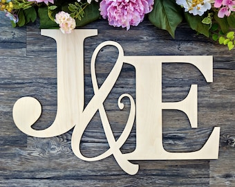 Große Initialen Monogramm Zeichen, personalisierte Hochzeit Hintergrund, benutzerdefinierte Hochzeit Zeichen, Familienname Zeichen, Laser Floating Initial