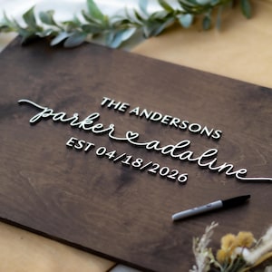 Personalized Guest Book Wedding Alternative, Unique Guest Book Sign, Custom Guest Book, Wooden Guest Book, Wedding Decor, Wedding Guestbook
