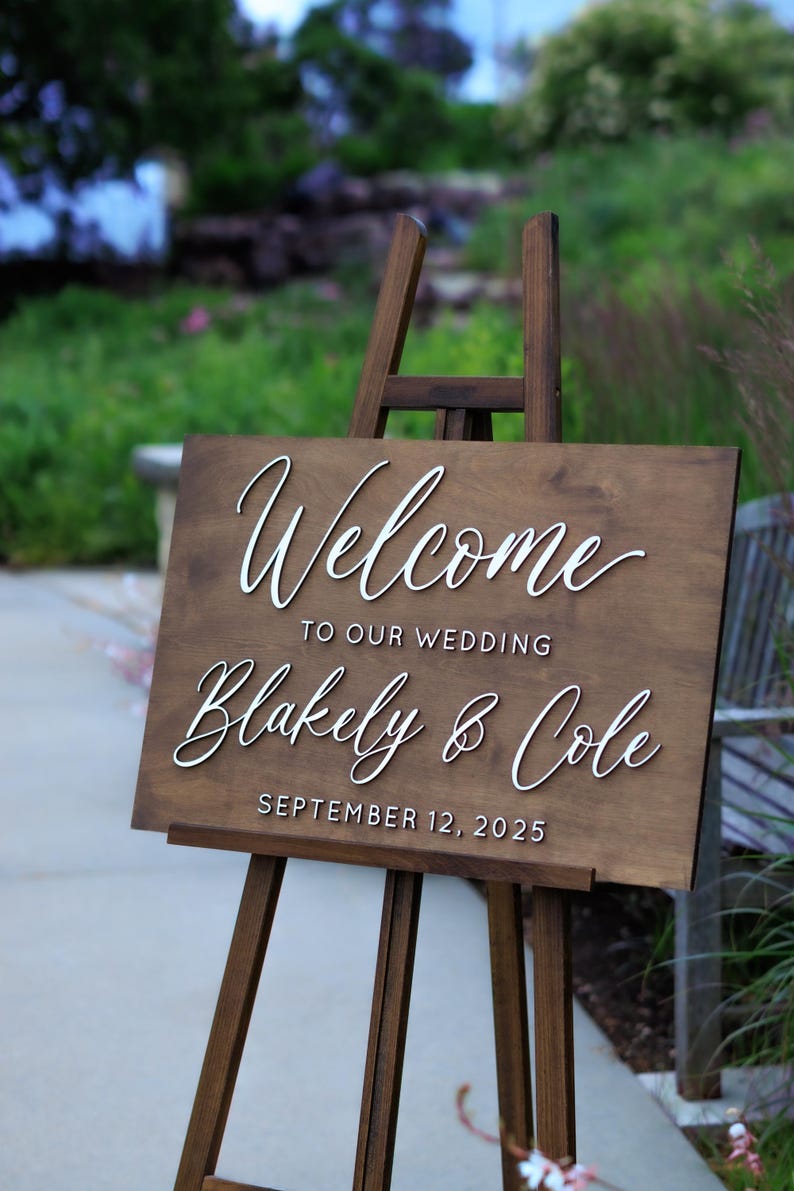 Personalized Rustic Wedding Welcome Sign, Wooden Welcome Sign, Custom ...