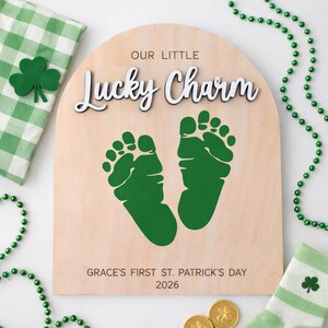 Personalized St Patrick's Day Footprint Plaque, Baby Keepsake