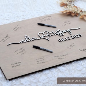 Personalized First Name Guestbook, Unique Guest Book Sign, Custom Alternative Guest Book, Wooden Guest Book, Wedding Ceremony Guestbook Sign