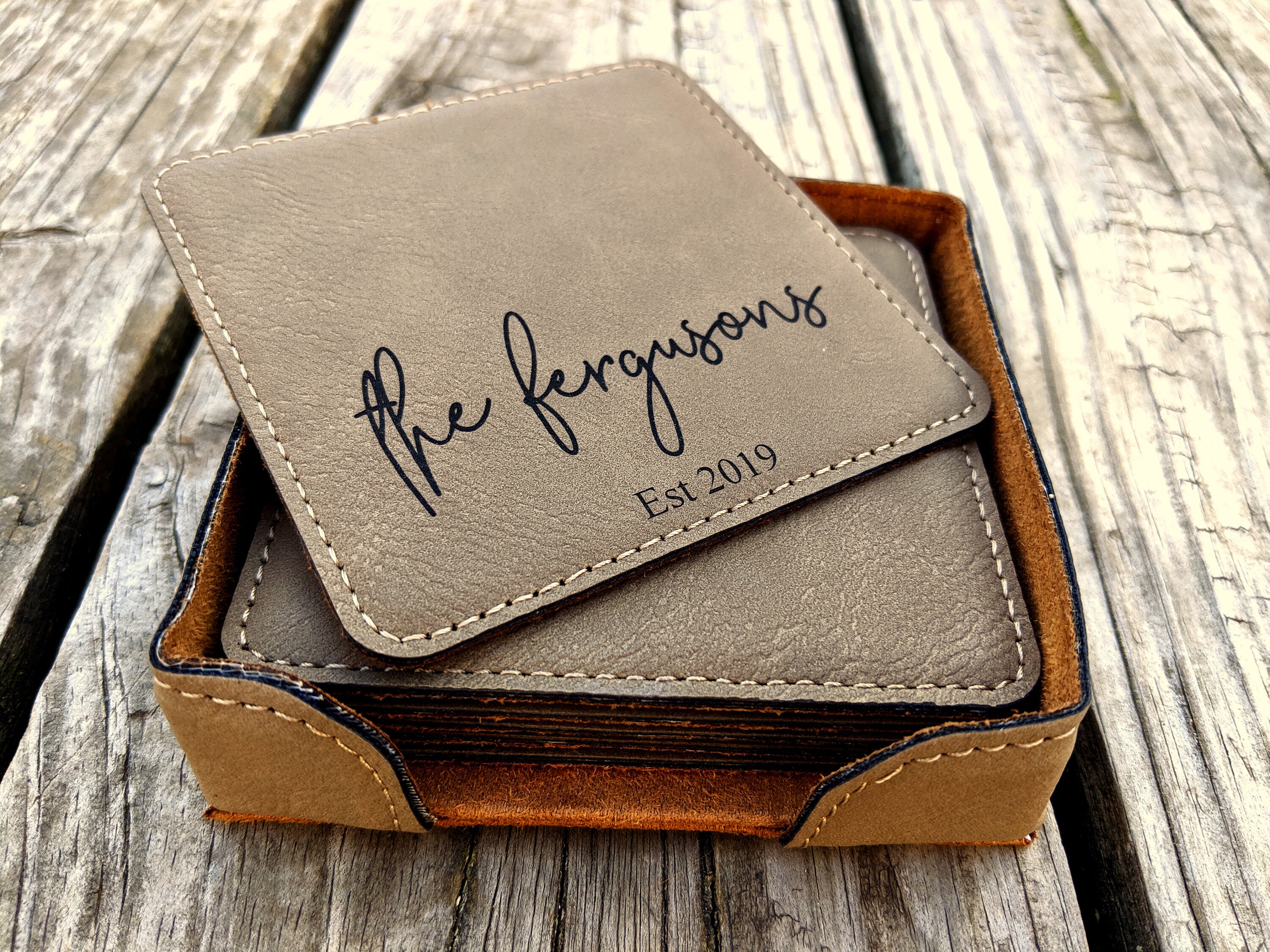 Custom Coaster Set Personalized Gift Modern Coasters Etsy