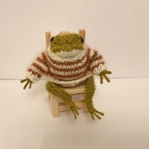 Hand gestrickte Taschenkröte mit Pulli