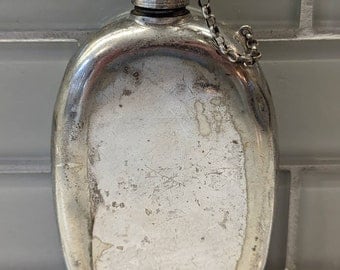 Antique TW & S Pelican Silver Hip Flask / 1800's Antique Genuine Silver Drinking Flask / Antique Pelican Silver / Thomas Wilkinson Silver